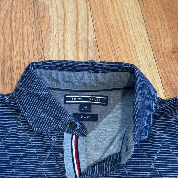 Tommy Hilfiger Dark Blue Polo with Diamond Design - Picture 4 of 6